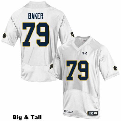 Notre Dame Fighting Irish Men's Tosh Baker #79 White Under Armour Authentic Stitched Big & Tall College NCAA Football Jersey LZS3399RL